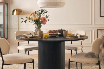 Matbord Runt Kopparbo 130 cm med 4st Matstol Gemmiano - Svart - Möbler - Bord & matgrupp - Matgrupp