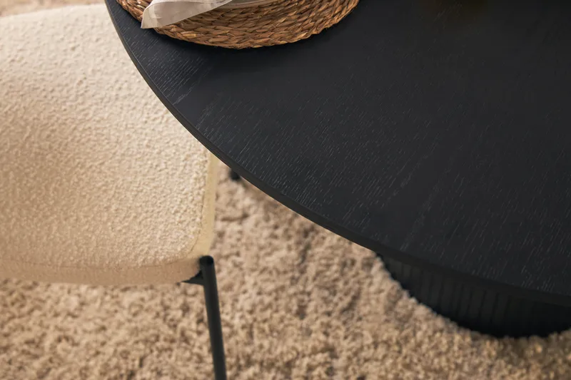 Matbord Runt Kopparbo 130 cm med 4st Matstol Gemmiano - Svart - Möbler - Bord & matgrupp - Matgrupp