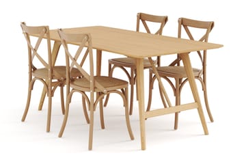 Matbord Skagana 180 cm  med 4 Matstolar Prumerland - Natur - Möbler - Bord & matgrupp - Matgrupp