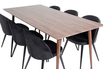 Matbord Ypas 180 cm med 6 st Valerie Köksstol Sammet - Möbler - Bord & matgrupp - Matgrupp