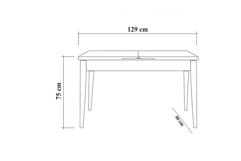 Matgrupp 4 delar Swonger 75 cm - Trä|natur|Antracit - Möbler - Bord & matgrupp - Matgrupp
