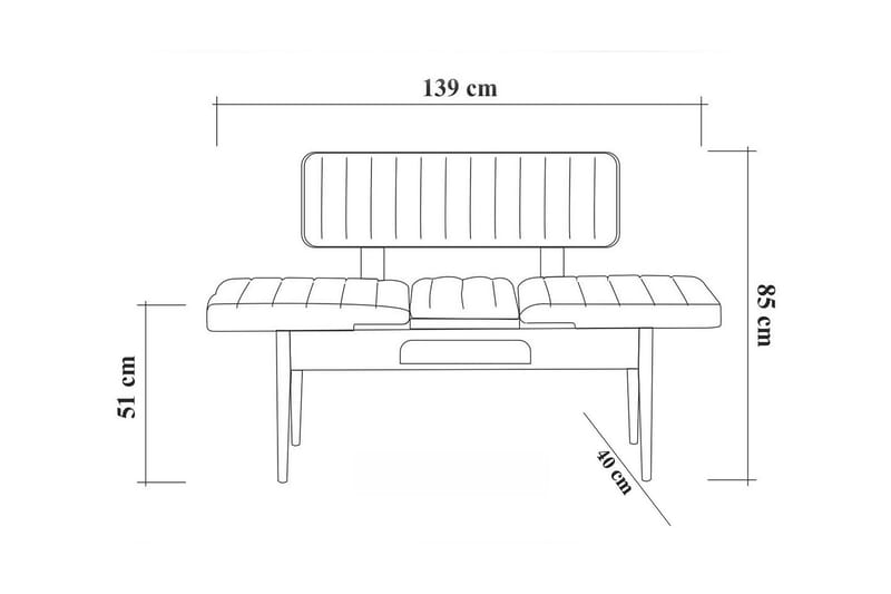 Matgrupp 5 delar Swonger 75 cm - Trä|natur|Antracit - Möbler - Bord & matgrupp - Matgrupp