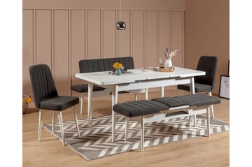 Matgrupp 5 delar Swonger 75 cm - Vit|Antracit - Möbler - Bord & matgrupp - Matgrupp