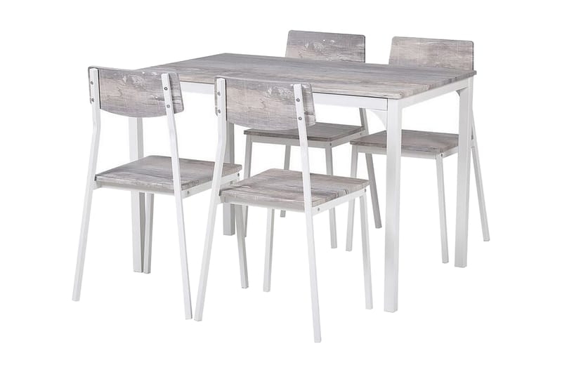 Matgrupp Almont 110 cm Inkl 4 Stolar - Grå/Vit - Möbler - Bord & matgrupp - Matgrupp
