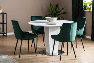 Matgrupp Blocco 120 cm med 4 Bergviken Stol - Vit|Grön - Möbler - Bord & matgrupp - Matgrupp