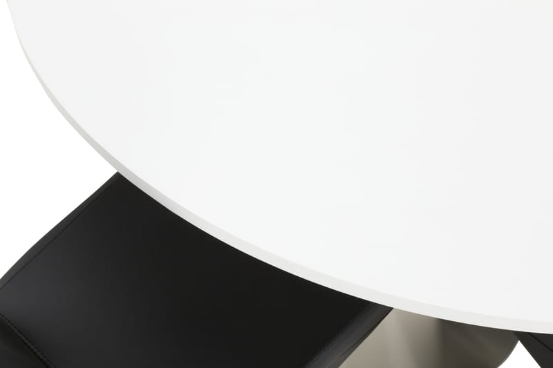 Matgrupp Blocco 120 cm med 4st Hugo stolar Svart - Vit|Svart - Matgrupp