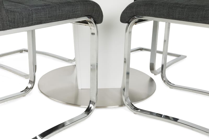 Matgrupp Blocco 120 cm med 4st Jack stolar Ljusgrå - Vit|Svart - Matgrupp