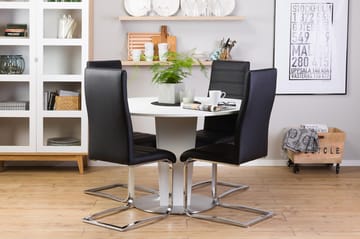 Matgrupp Blocco 120 cm med 4st Jack stolar Svart - Vit|Svart - Möbler - Bord & matgrupp - Matgrupp