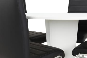 Matgrupp Blocco 120 cm med 4st Jack stolar Svart - Vit|Svart - Möbler - Bord & matgrupp - Matgrupp