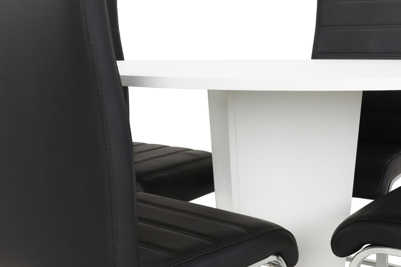 Matgrupp Blocco 120 cm med 4st Jack stolar Svart - Vit|Svart - Möbler - Bord & matgrupp - Matgrupp
