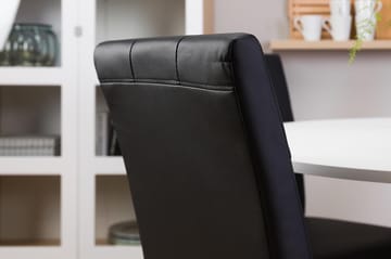 Matgrupp Blocco 120 cm med 4st Leo stolar Svart - Vit|Svart - Möbler - Bord & matgrupp - Matgrupp