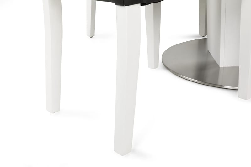 Matgrupp Blocco 120 cm med 4st Leo stolar Svart - Vit|Svart - Matgrupp