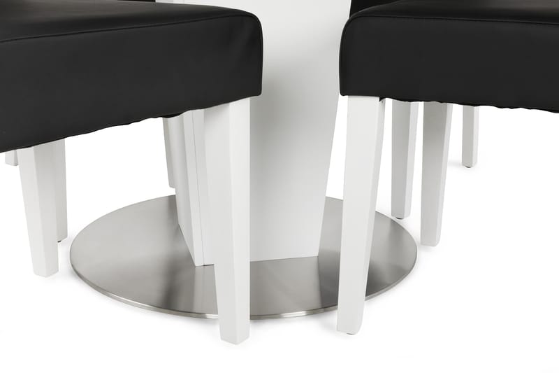 Matgrupp Blocco 120 cm med 4st Leo stolar Svart - Vit|Svart - Möbler - Bord & matgrupp - Matgrupp