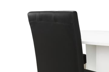 Matgrupp Blocco 120 cm med 4st Leo stolar Svart - Vit|Svart - Möbler - Bord & matgrupp - Matgrupp