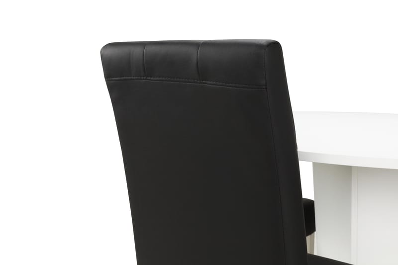 Matgrupp Blocco 120 cm med 4st Leo stolar Svart - Vit|Svart - Möbler - Bord & matgrupp - Matgrupp