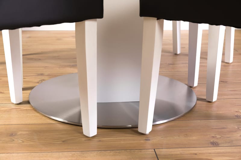 Matgrupp Blocco 120 cm med 4st Leo stolar Svart - Vit|Svart - Möbler - Bord & matgrupp - Matgrupp