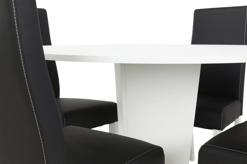 Matgrupp Blocco 120 cm med 4st Max stolar Svart - Vit|Svart - Matgrupp