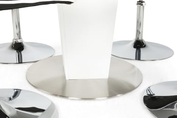 Matgrupp Blocco 120 cm med 4st Shaw stolar Svart - Vit|Svart - Möbler - Bord & matgrupp - Matgrupp