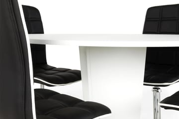 Matgrupp Blocco 120 cm med 4st Shaw stolar Svart - Vit|Svart - Möbler - Bord & matgrupp - Matgrupp