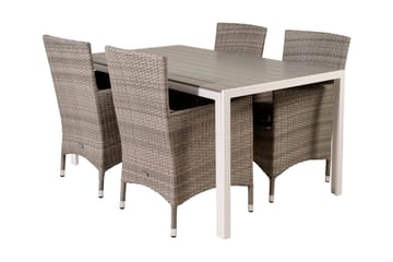 Matgrupp Buitepos inkl 4 Kalkfeld Karmstolar - Polywood|Vit - Möbler - Bord & matgrupp - Matgrupp