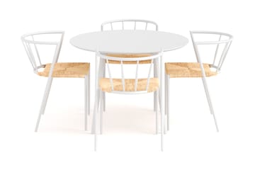 Matgrupp Carcea 106 cm Rund inkl 4 Winston Stolar - Vit/Beige - Möbler - Bord & matgrupp - Matgrupp
