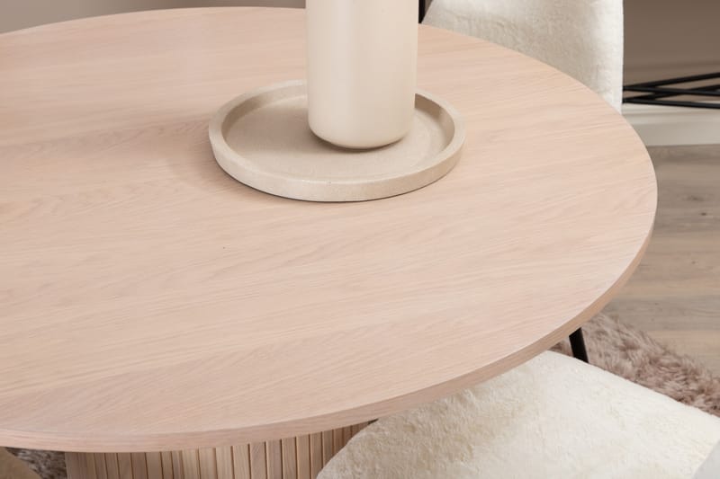 Matgrupp Cinaba 100 cm Rund inkl 4 Tommy Stolar - Beige/Vit/Svart - Möbler - Bord & matgrupp - Matgrupp