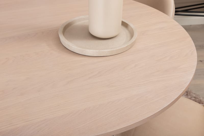 Matgrupp Cinaba 100 cm Rund inkl 4 Vomeli Stolar - Beige/Svart - Möbler - Bord & matgrupp - Matgrupp