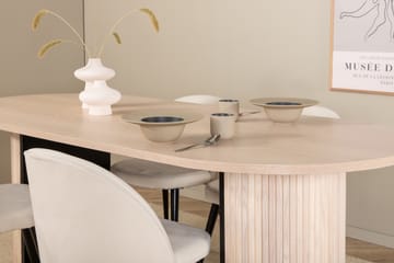 Matgrupp Cinaba 200 cm Oval inkl 4 Chantor Manchesterstolar - Beige/Svart/Beige - Möbler - Bord & matgrupp - Matgrupp