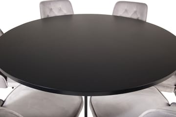 Matgrupp Copenhagen med 6 Chantor Lyx Sammetsstolar Svart/Gr - Furniture Fashion - Möbler - Bord & matgrupp - Matgrupp
