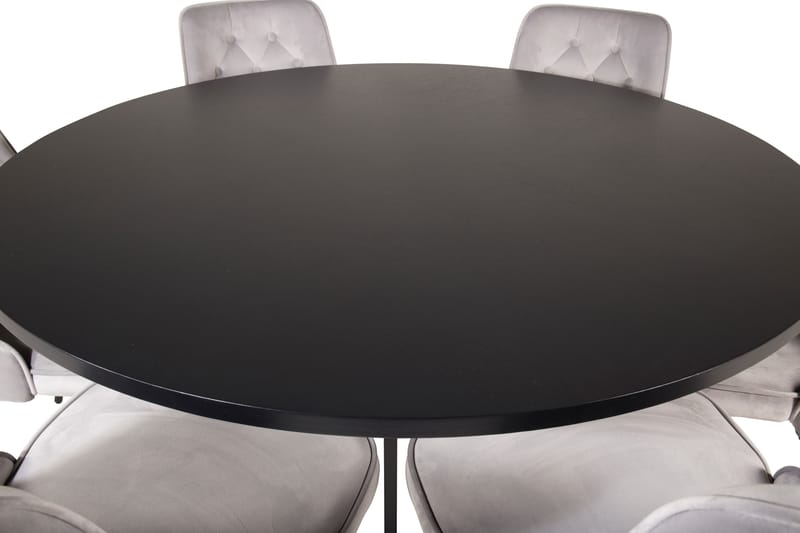 Matgrupp Copenhagen med 6 Chantor Lyx Sammetsstolar Svart/Gr - Furniture Fashion - Möbler - Bord & matgrupp - Matgrupp