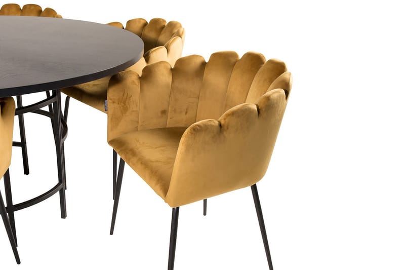 Matgrupp Copenhagen med 6 Limhamn Matstolar Gul - Furniture Fashion - Matgrupp