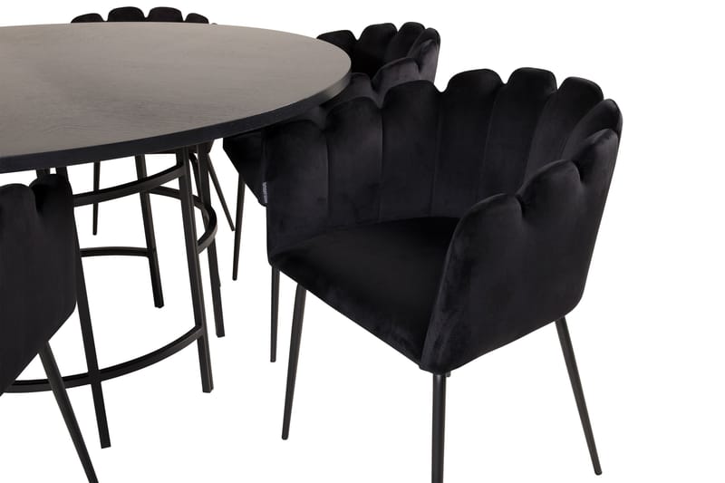 Matgrupp Copenhagen med 6 Limhamn Matstolar Svart - Furniture Fashion - Matgrupp
