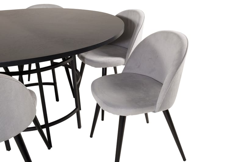 Matgrupp Copenhagen med 6 Luisa Matstolar Manchester Grå/Sva - Furniture Fashion - Möbler - Bord & matgrupp - Matgrupp