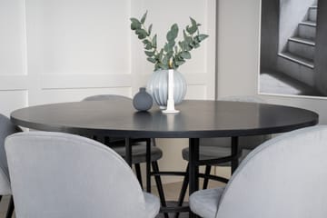 Matgrupp Copenhagen med 6 Luisa Matstolar Manchester Grå/Sva - Furniture Fashion - Möbler - Bord & matgrupp - Matgrupp