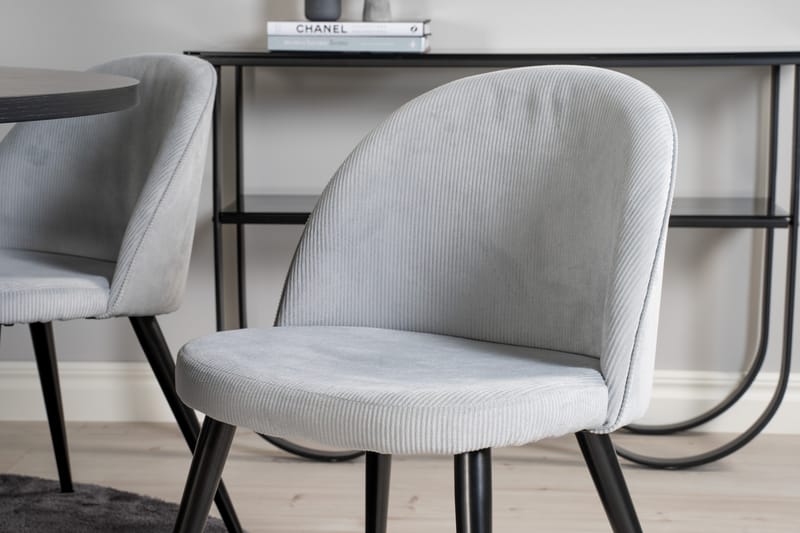 Matgrupp Copenhagen med 6 Luisa Matstolar Manchester Grå/Sva - Furniture Fashion - Möbler - Bord & matgrupp - Matgrupp