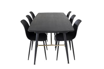 Matgrupp Deniall Förlängningsbar 180 cm inkl 6 Yegua Stolar - Svart - Möbler - Bord & matgrupp - Matgrupp