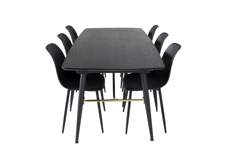 Matgrupp Deniall Förlängningsbar 180 cm inkl 6 Yegua Stolar - Svart - Möbler - Bord & matgrupp - Matgrupp
