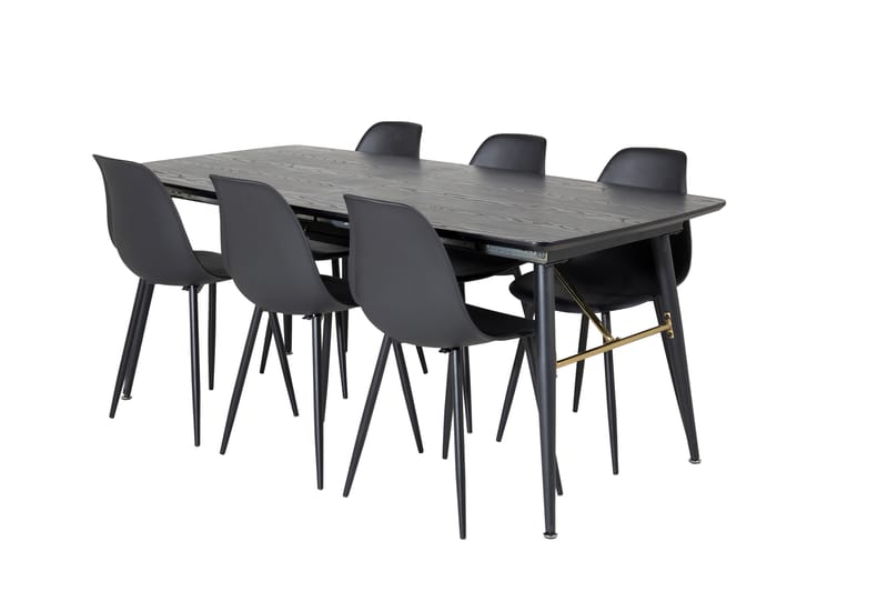 Matgrupp Deniall Förlängningsbar 180 cm inkl 6 Yegua Stolar - Svart - Möbler - Bord & matgrupp - Matgrupp
