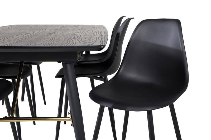 Matgrupp Deniall Förlängningsbar 180 cm inkl 6 Yegua Stolar - Svart - Möbler - Bord & matgrupp - Matgrupp