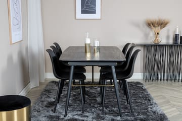 Matgrupp Deniall Förlängningsbar 180 cm inkl 6 Yegua Stolar - Svart - Möbler - Bord & matgrupp - Matgrupp