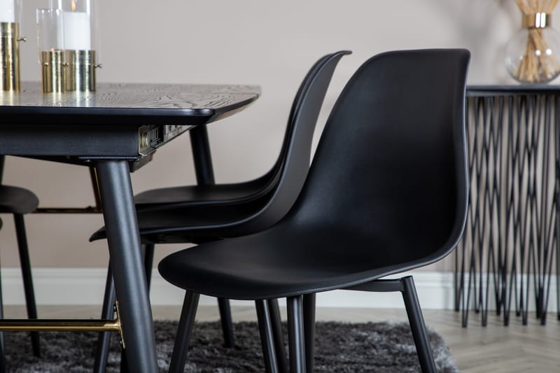 Matgrupp Deniall Förlängningsbar 180 cm inkl 6 Yegua Stolar - Svart - Möbler - Bord & matgrupp - Matgrupp