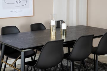 Matgrupp Deniall Förlängningsbar 180 cm inkl 6 Yegua Stolar - Svart - Möbler - Bord & matgrupp - Matgrupp