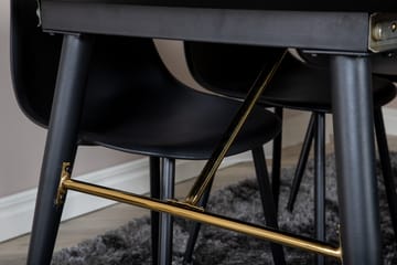 Matgrupp Deniall Förlängningsbar 180 cm inkl 6 Yegua Stolar - Svart - Möbler - Bord & matgrupp - Matgrupp