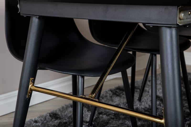 Matgrupp Deniall Förlängningsbar 180 cm inkl 6 Yegua Stolar - Svart - Möbler - Bord & matgrupp - Matgrupp
