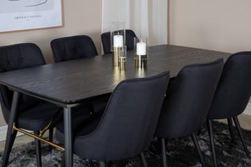Matgrupp Deniall Förlängningsbar 180cm inkl 6 Chantor Stolar - Svart/Vit - Möbler - Bord & matgrupp - Matgrupp