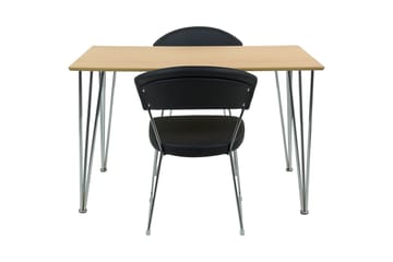 Matgrupp Elisha 120 Natur/Krom + 2 Celeste Stol Svart - Beige|Svart - Möbler - Bord & matgrupp - Matgrupp
