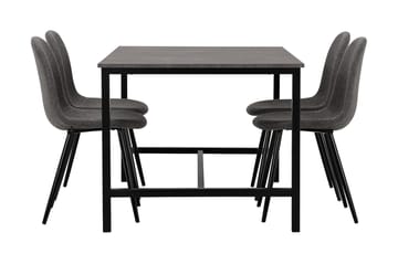 Matgrupp Evo 138 cm med 4 Loanda Stol - Svart|Betong - Möbler - Bord & matgrupp - Matgrupp