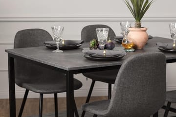 Matgrupp Evo 138 cm med 4 Loanda Stol - Svart|Betong - Möbler - Bord & matgrupp - Matgrupp