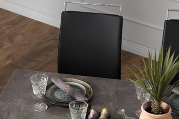 Matgrupp Evo 138 cm med 4 Robledo Stol - Betong|Svart|PU|Krom - Möbler - Bord & matgrupp - Matgrupp