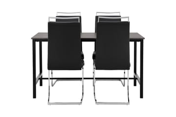 Matgrupp Evo 138 cm med 4 Robledo Stol - Betong|Svart|PU|Krom - Möbler - Bord & matgrupp - Matgrupp